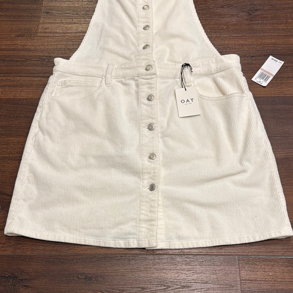 OAT NWT Corduroy Overall Dress - off white Buttoned down w/adjustable straps. - Picture 5 of 12